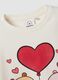 White stretch cotton capybara print T-shirt for girls_2