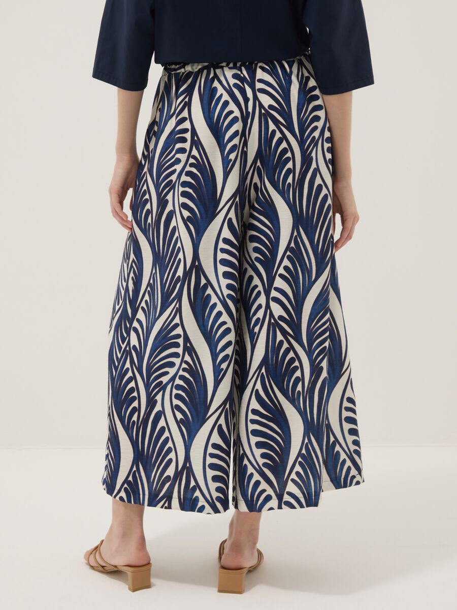 Blue viscose-blend palazzo trousers_2