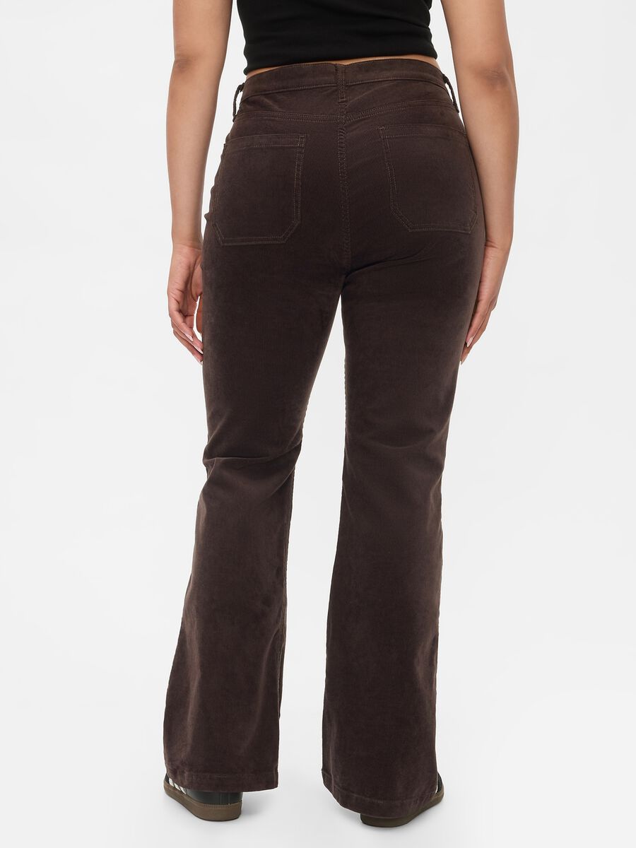Flare-fit high-rise trousers in corduroy_6