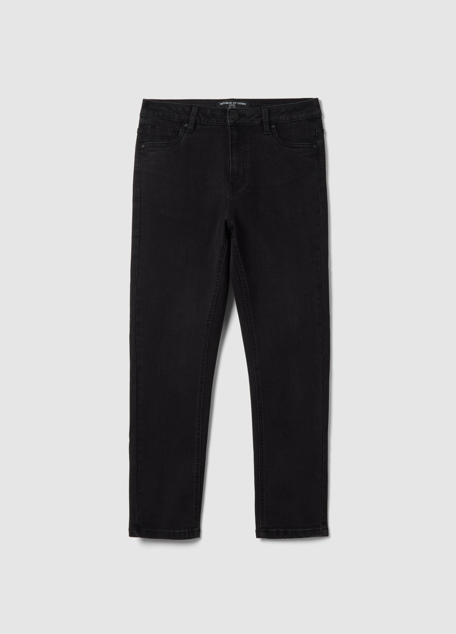 Black skinny jeans in stretch cotton and viscose