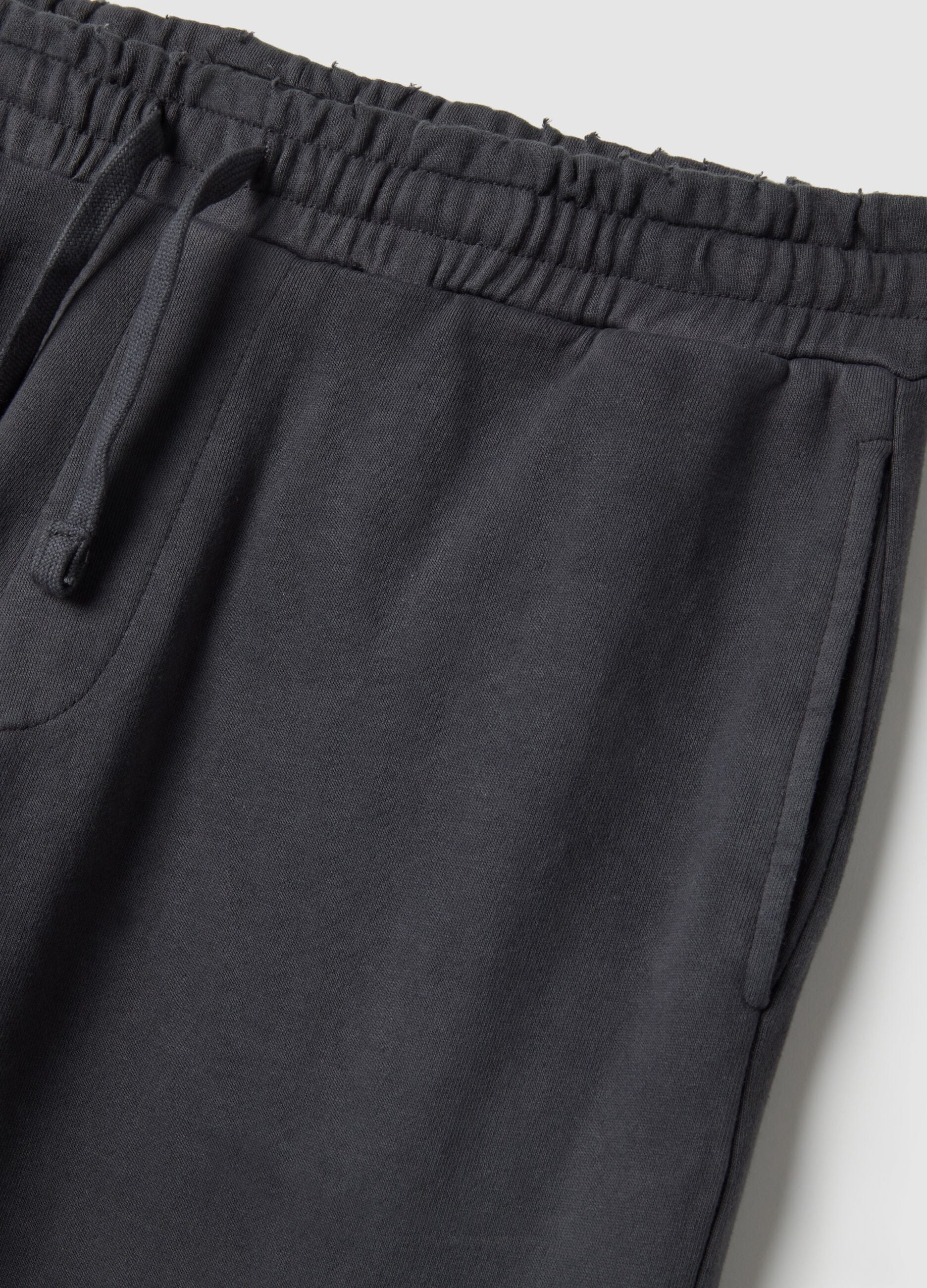 Black Oversized Fit Cotton Blend Trousers