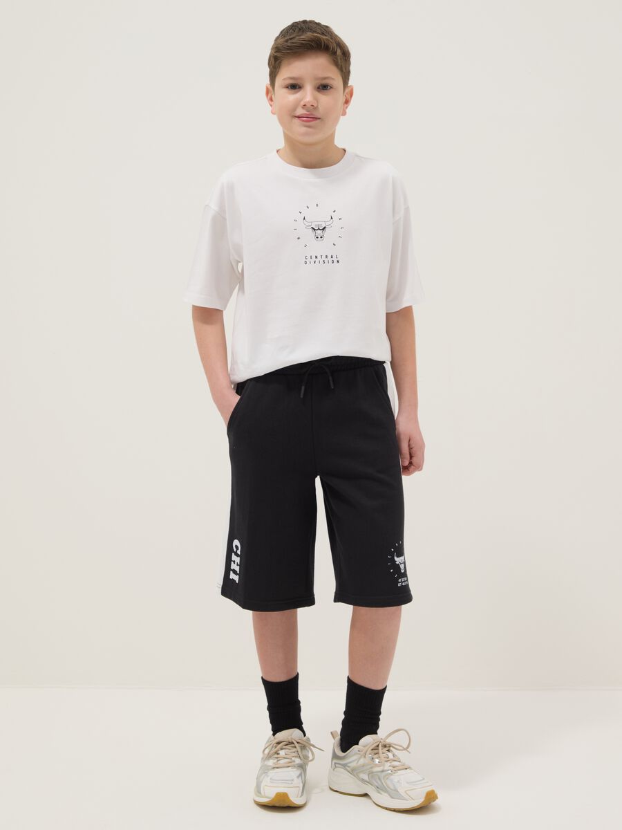 Black NBA Cotton Blend Shorts_0