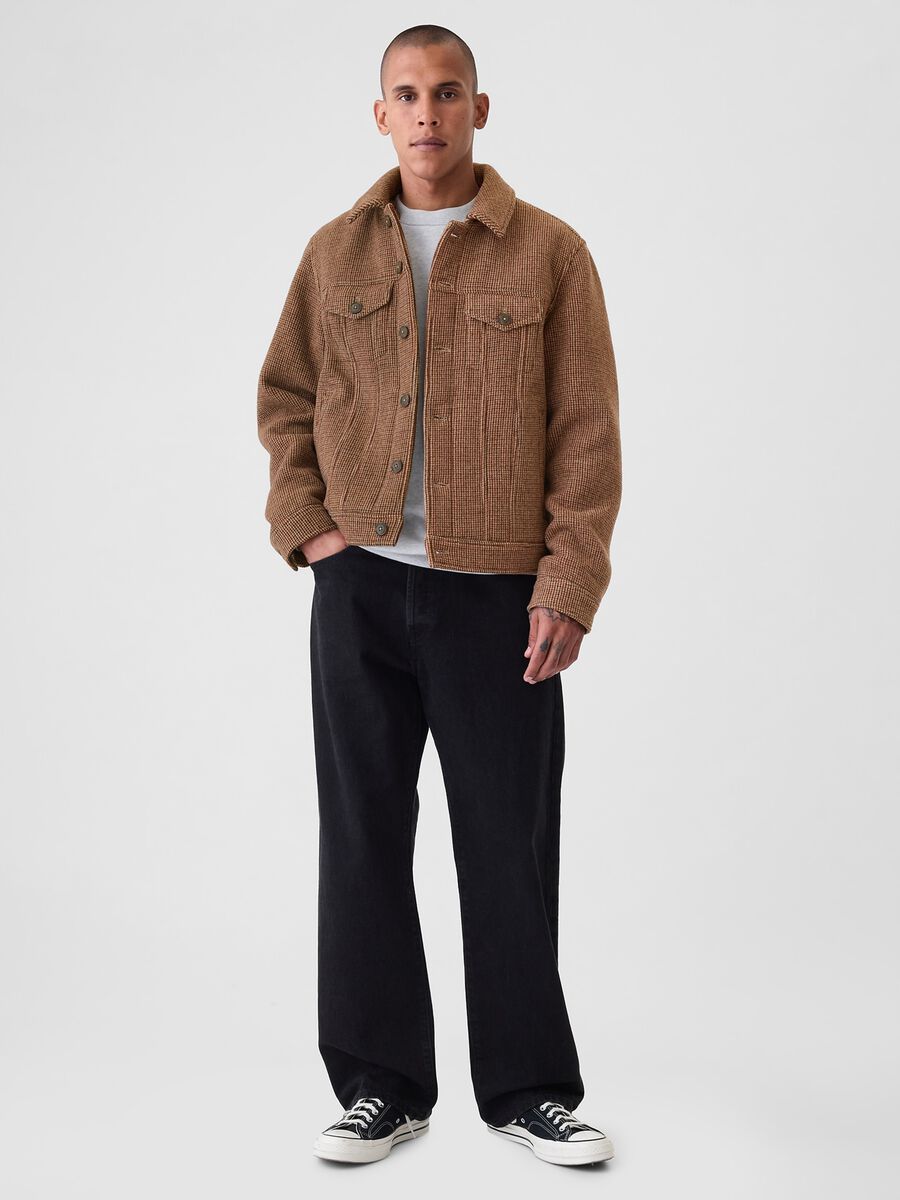 Short jacket with micro check pattern_1