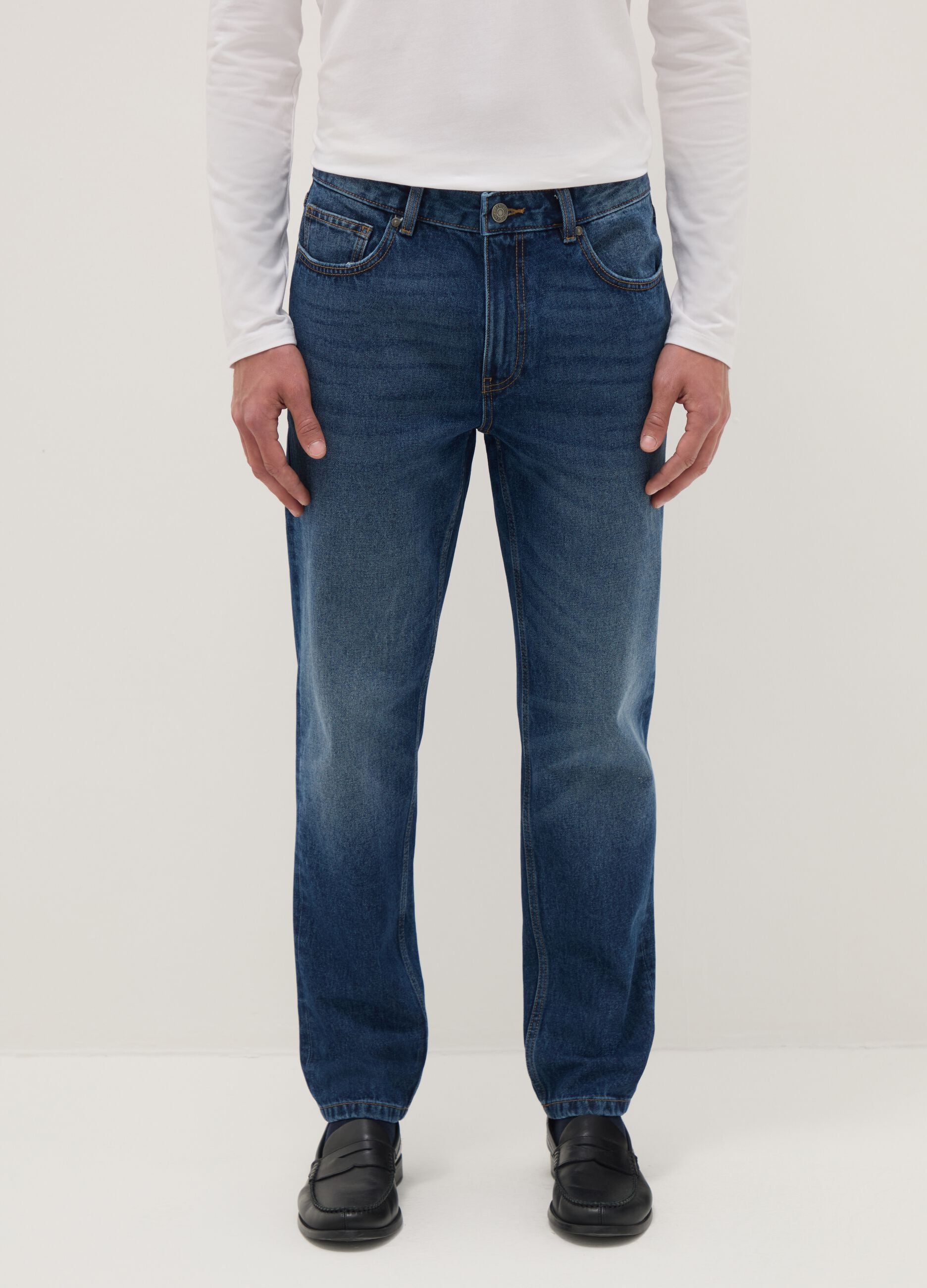 Blue Pure Cotton Jeans Regular Fit