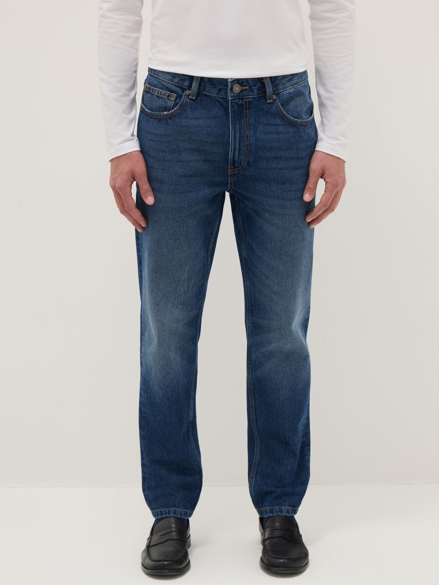 Blue Pure Cotton Jeans Regular Fit_1