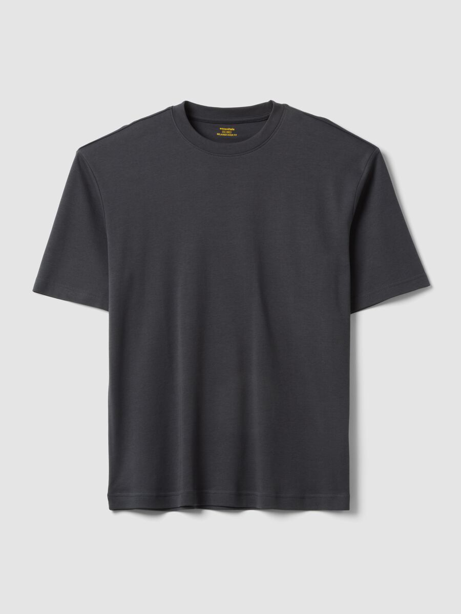 Grey pure cotton short-sleeve T-shirt in a relaxed fit_4