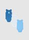 Multicolour Sleeveless Baby Bodysuit Tripack in Pure Cotton_0