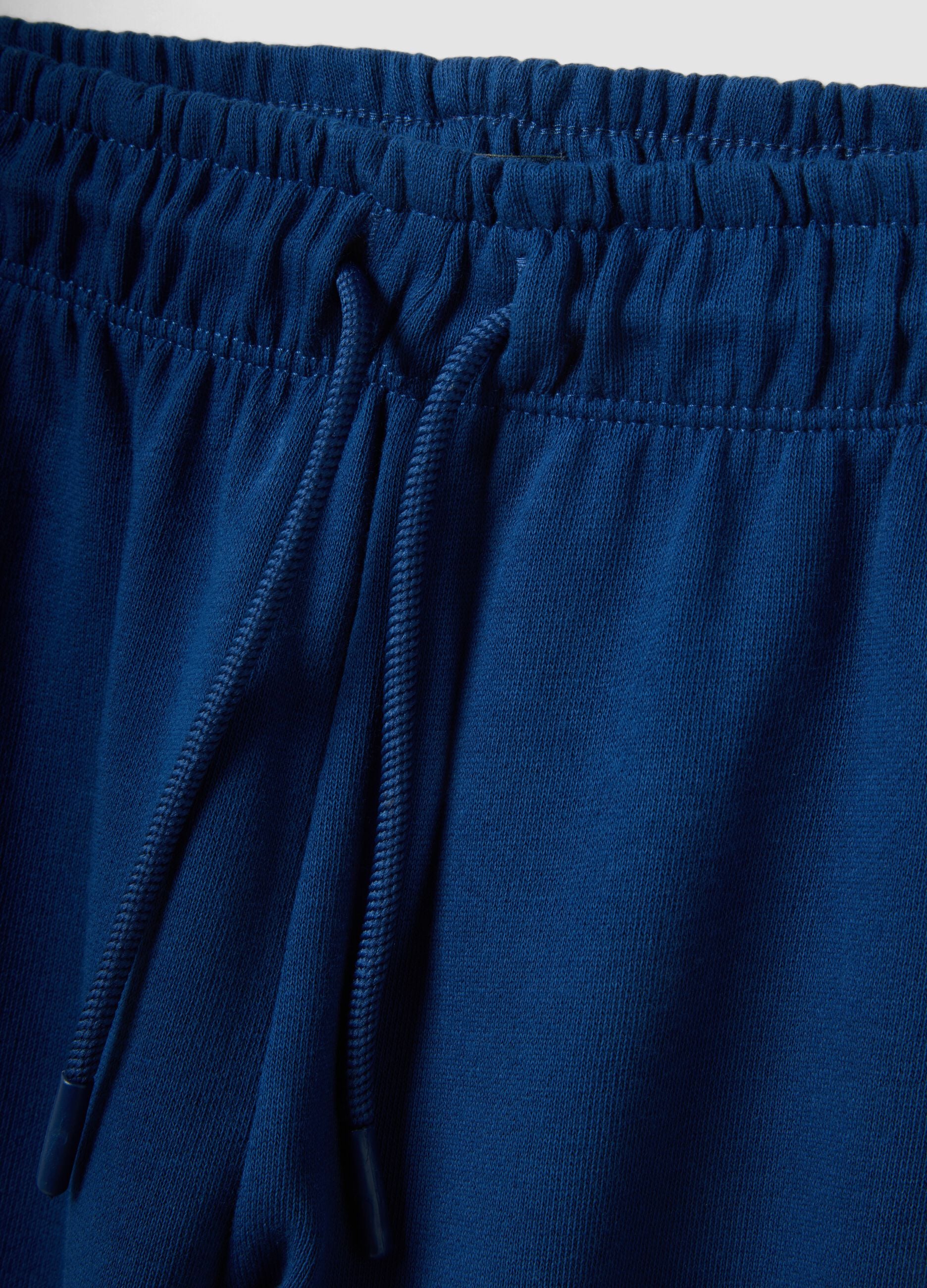 Kids' regular fit pure cotton blue jogger trousers