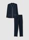 Pure cotton blue pyjamas, regular fit with contrast detailing_4