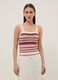 Fitted pure cotton multicolour striped vest with thin straps_2