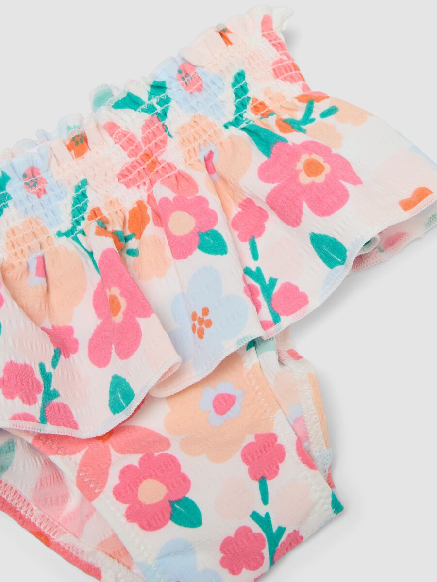Bikini multicolor in tessuto elasticizzato con volant per bimba_3