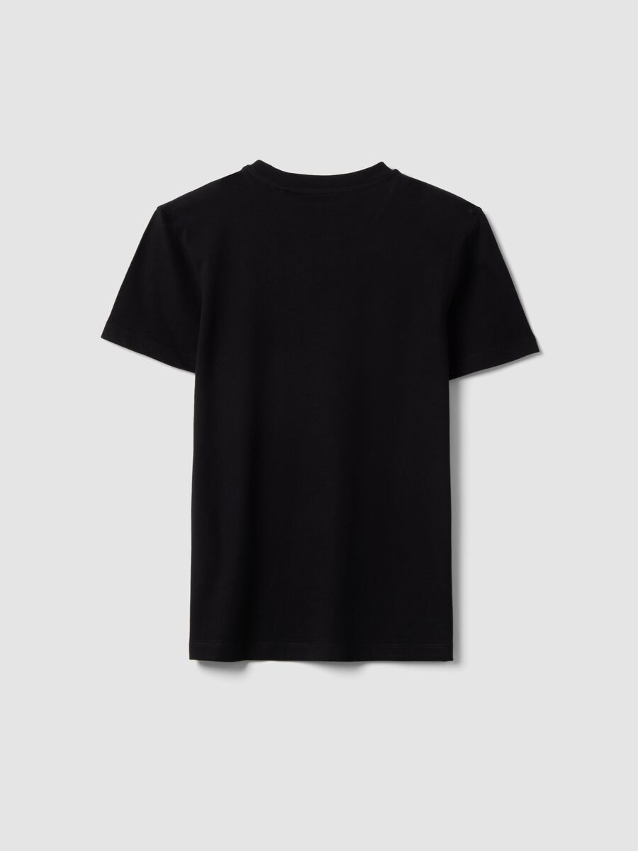 Boys' black pure cotton t-shirt regular fit with Swag print_4
