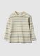 Long-sleeve pure cotton T-shirt with multicolour stripes_0