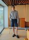 Blue stretch cotton shorts_0