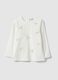White stretch cotton T-shirt with bows for girls_0