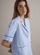Sky blue striped pure cotton blazer_0