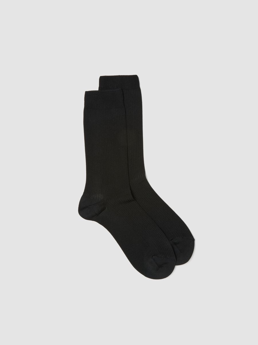 Calzini neri lunghi in viscosa elasticizzato_0