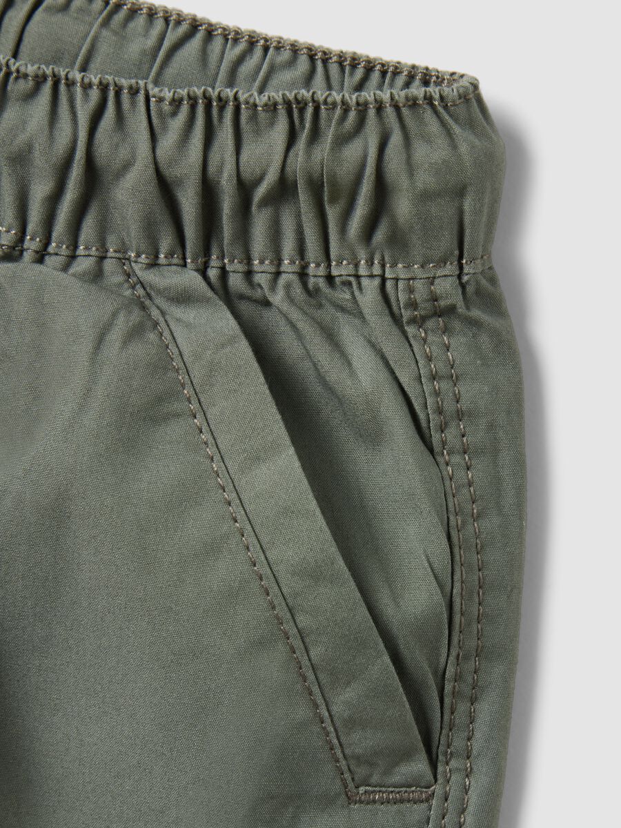 Green pure cotton boys&rsquo; shorts, regular fit with drawstring_3