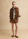 Brown regular fit mini skirt with gold buttons_0