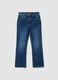 Blue stretch cotton denim flare jeans_4