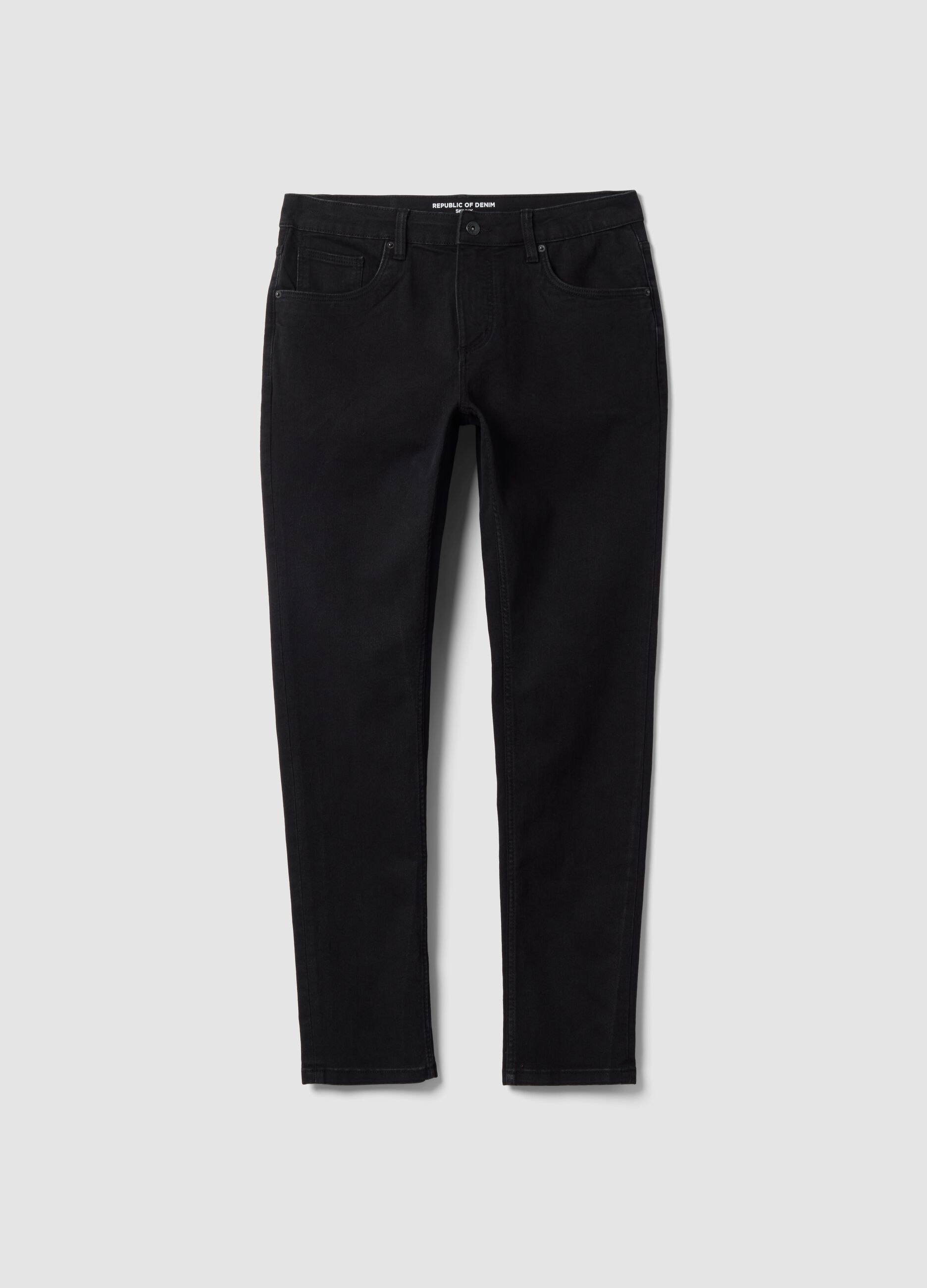 Black stretch-cotton skinny fit denim jeans