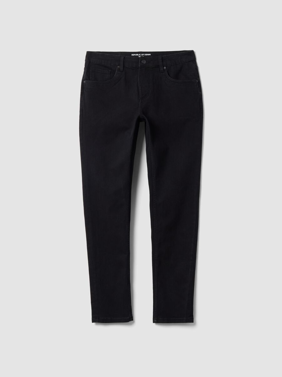 Black stretch-cotton skinny fit denim jeans_0