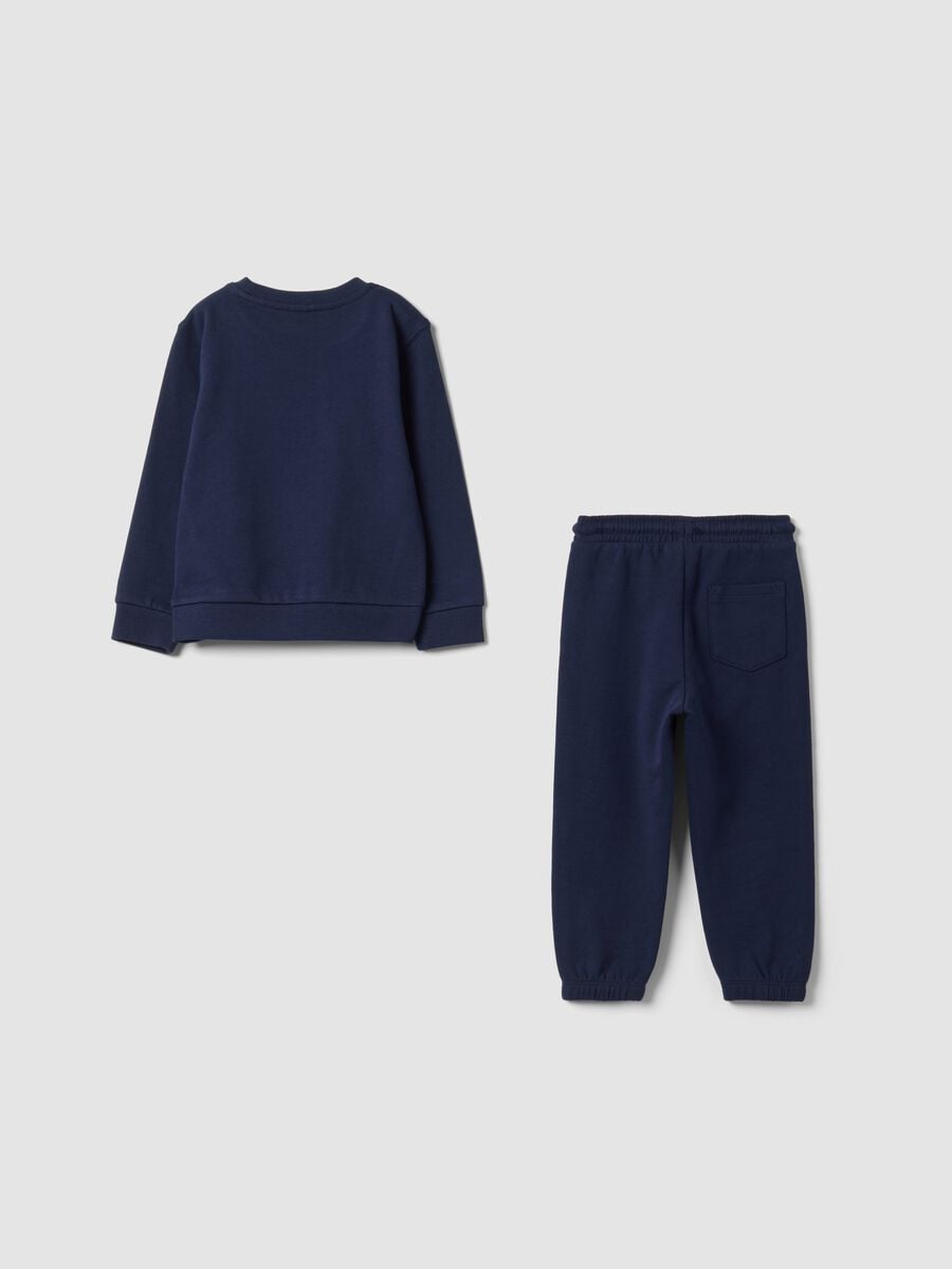 Blue pure cotton jogger set with sporty appliqu&eacute;s for baby boy_1