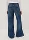 Blue pure cotton low-rise wide-leg jeans_2