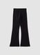 Black flared stretch organic cotton trousers for girls_4