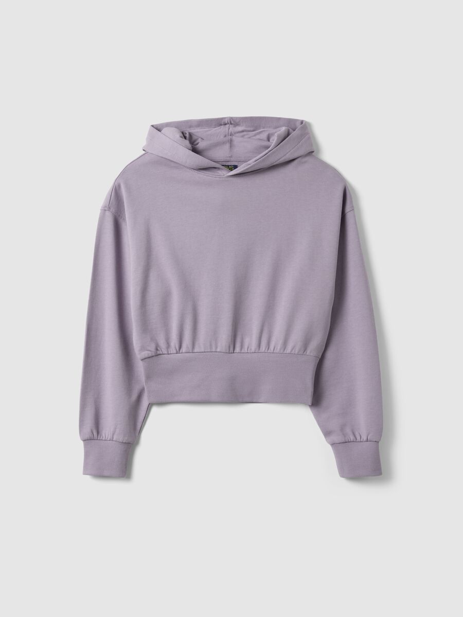 Girls' Pure Cotton Purple Hoodie with Relaxed Fit_3