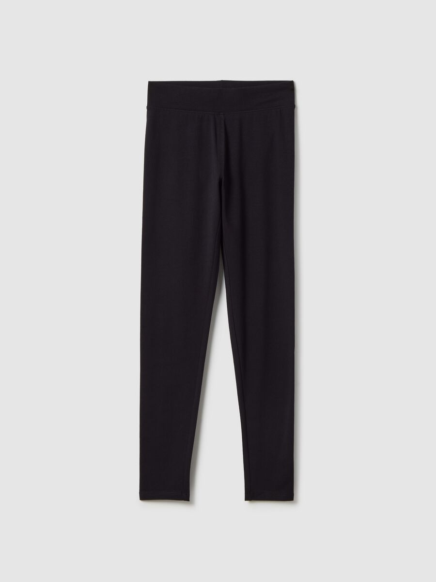Girls' Black Stretch Cotton Skinny Fit Leggings_3
