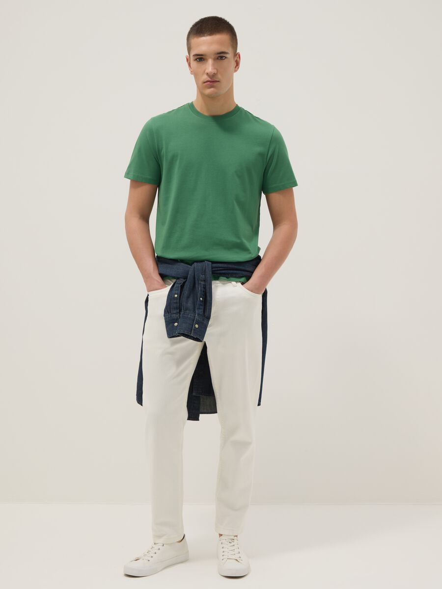 Green pure cotton short-sleeved t-shirt regular fit_2