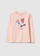 Pink pure cotton T-shirt for girls with regular fit_0