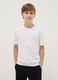 Boy's white crew neck T-shirt in pure cotton over fit_0