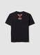 Black pure cotton T-shirt with Chicago Bulls print for boys_4