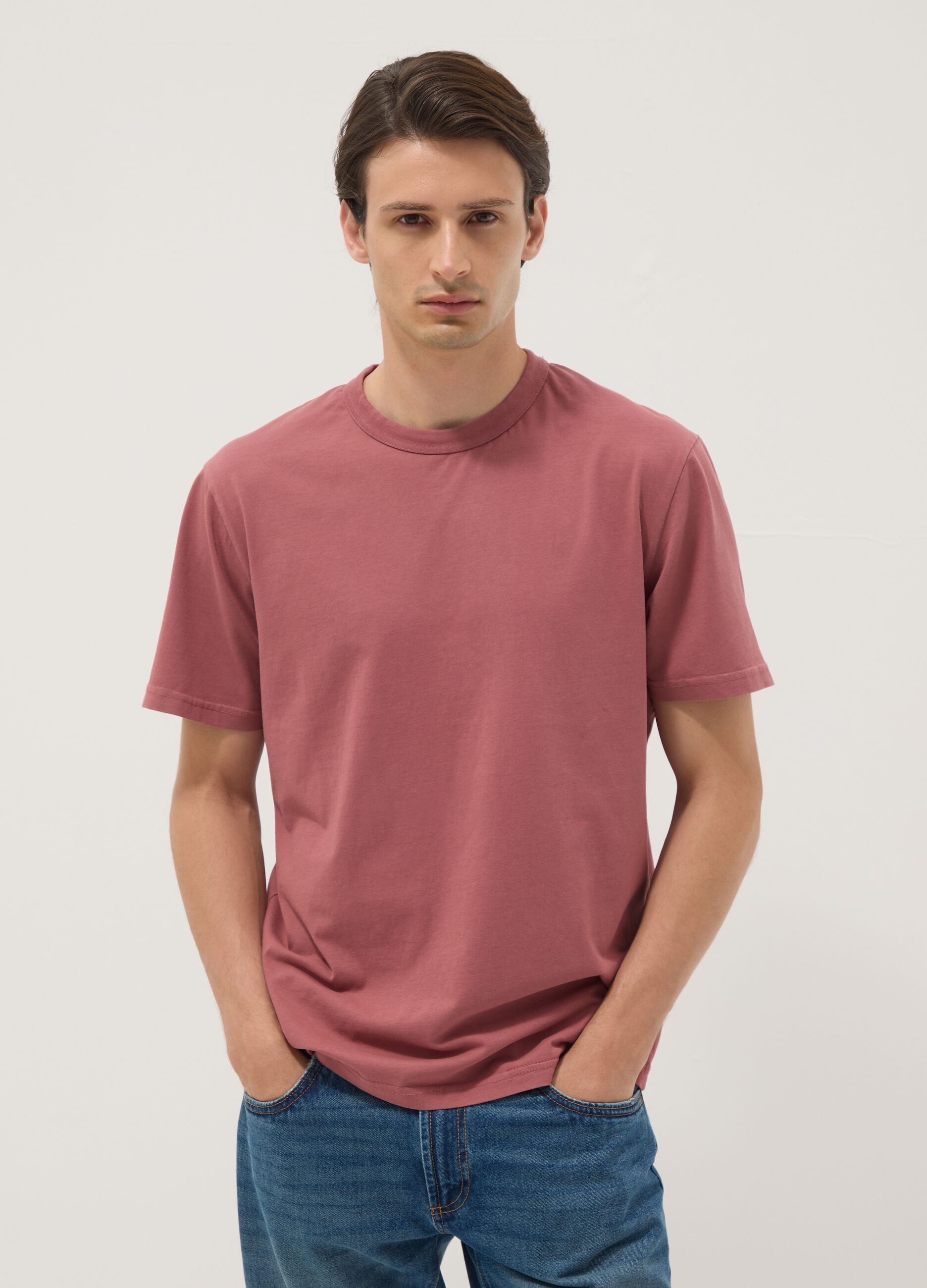 Pink pure cotton relaxed-fit T-shirt