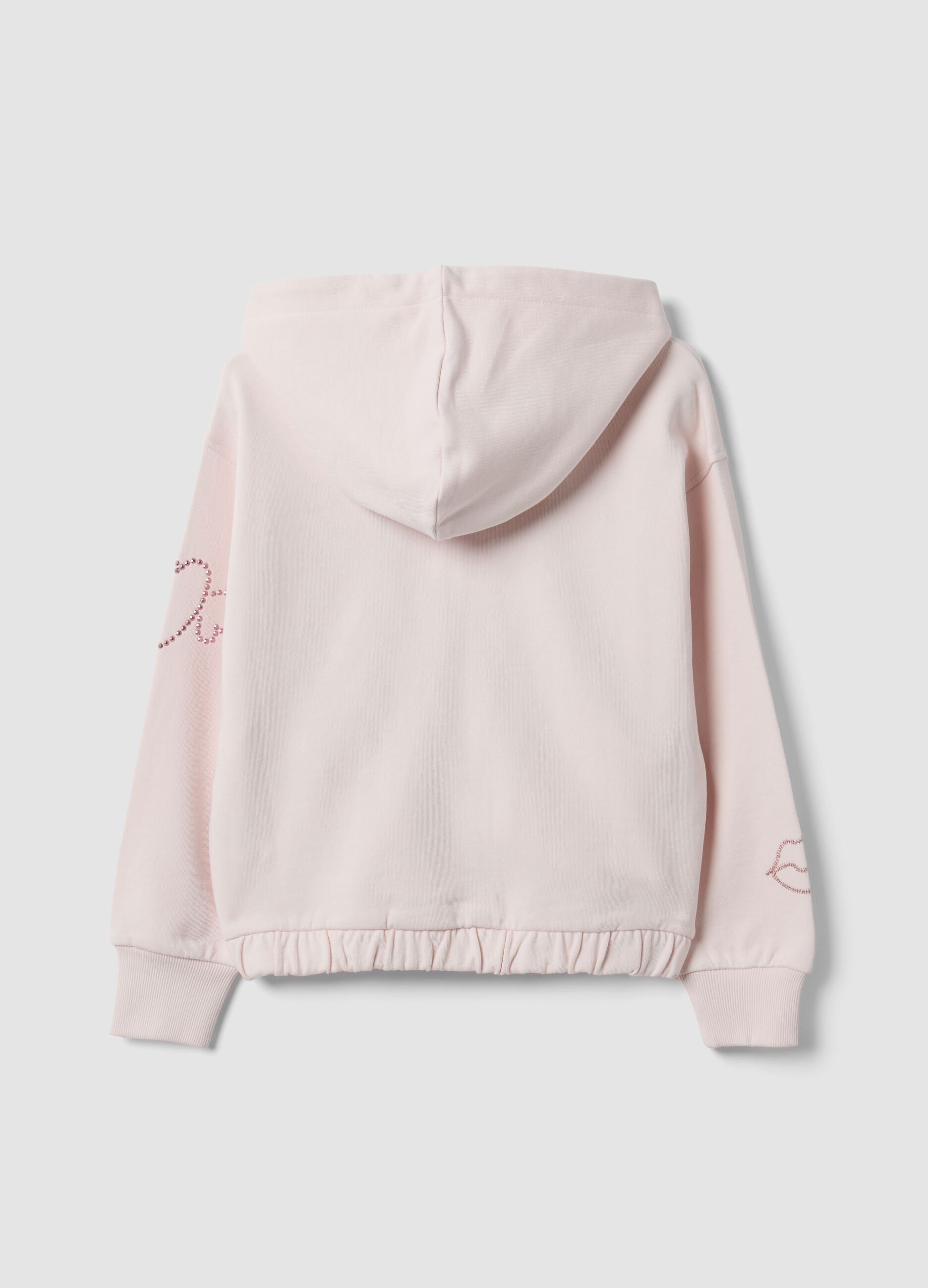 Girls&rsquo; pink cropped pure cotton hoodie
