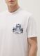 White pure cotton T-shirt with chest print, regular fit_2