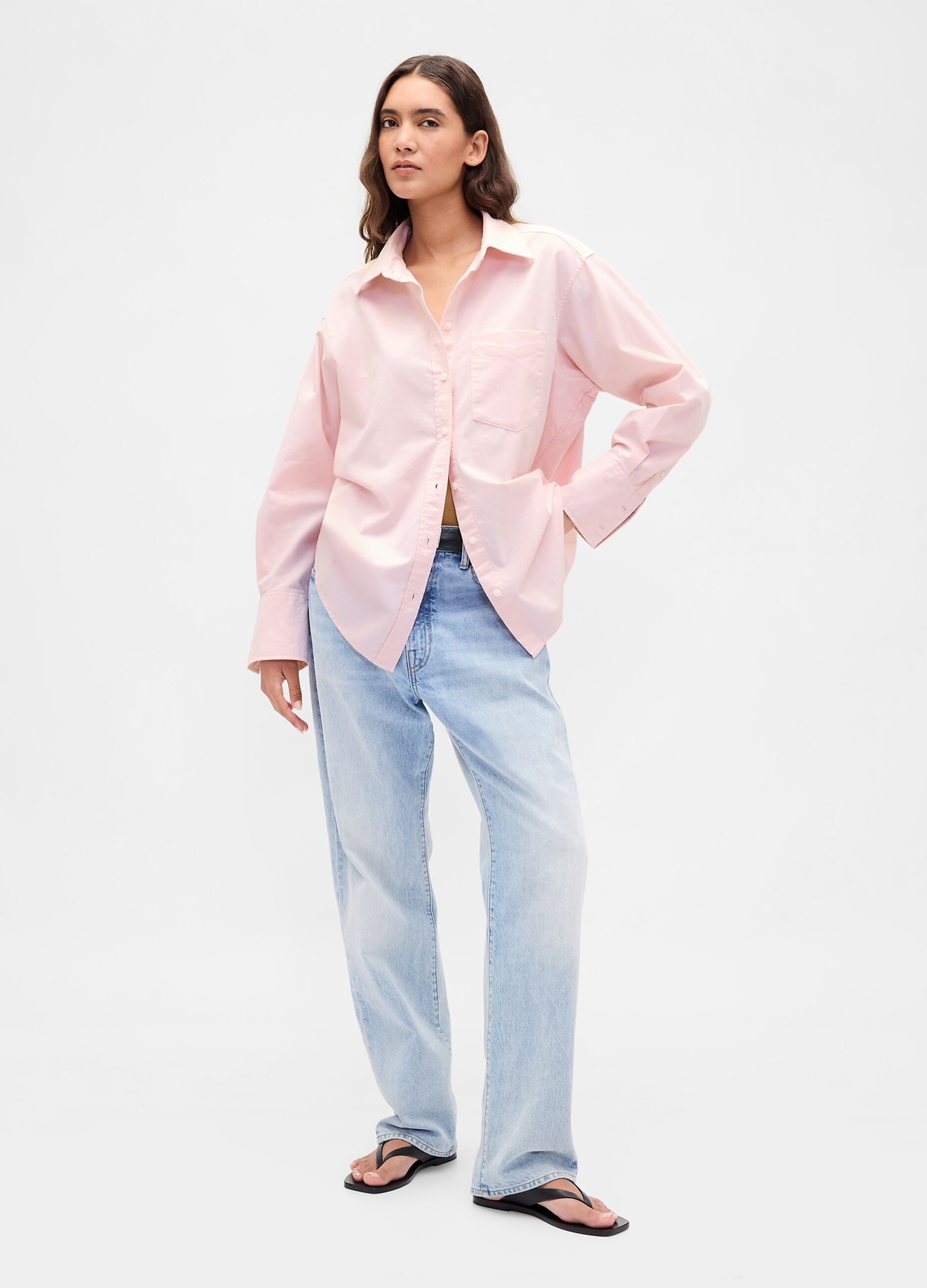 Pink Long Sleeve Cotton Shirt