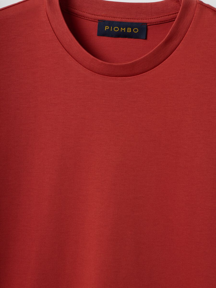 Red Supima cotton crew-neck T-shirt, regular fit_5