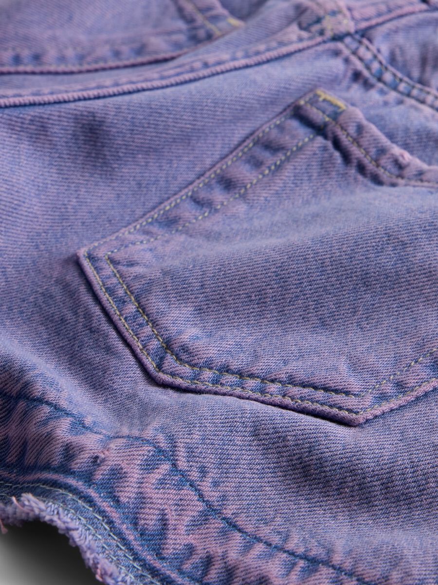 Purple Denim Shorts for Girls_5