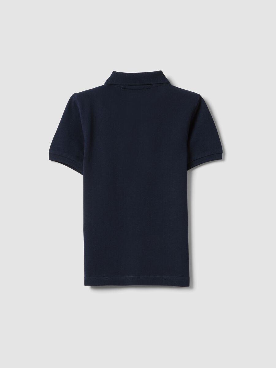 Boys&rsquo; blue organic cotton polo shirt, regular fit_1