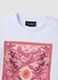 T-shirt bianca in puro cotone con stampa ricamata floreale_5