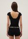 Black stretch viscose-blend V-neck regular-fit T-shirt_3