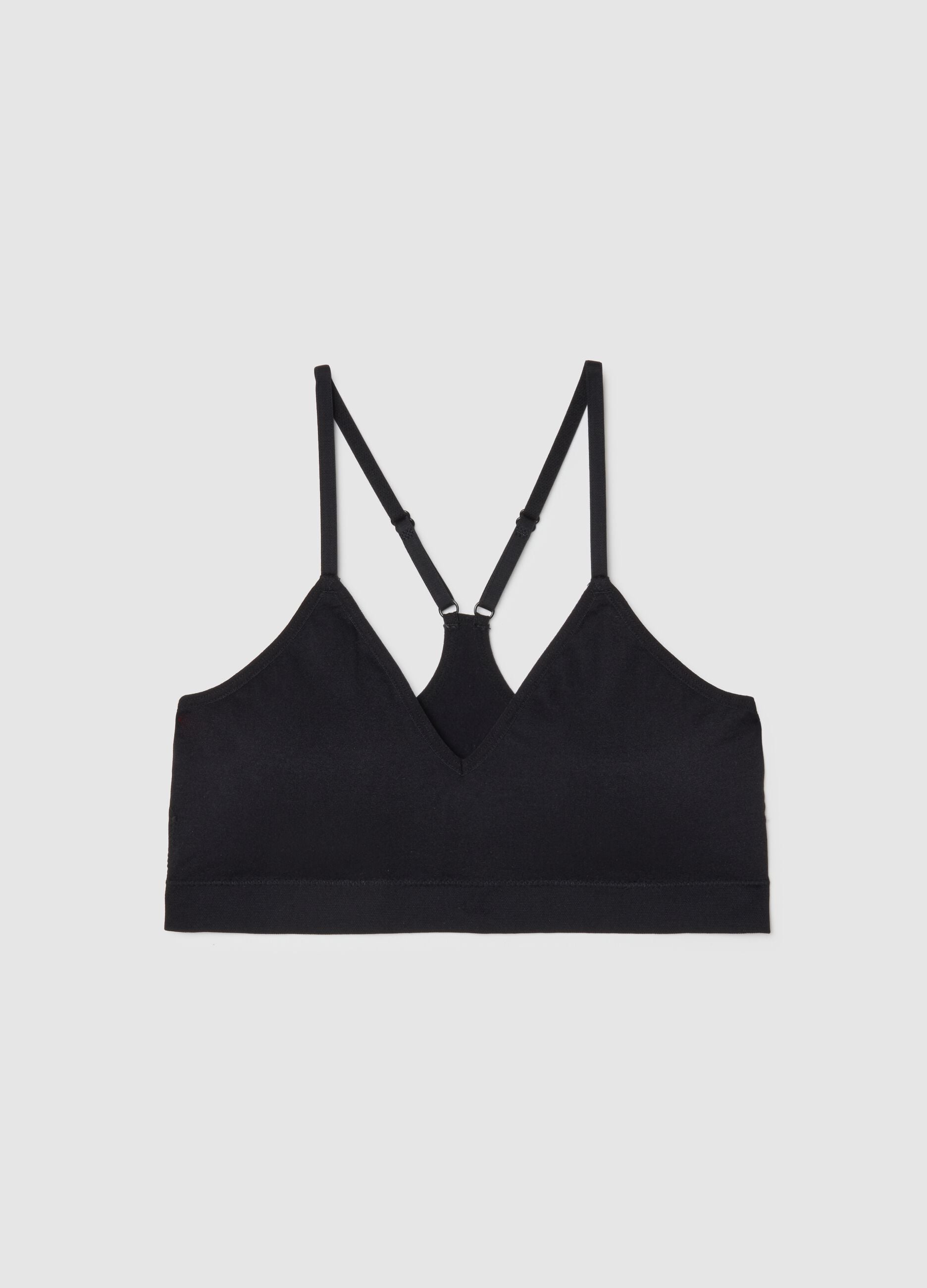 Black bralette bra with removable padding
