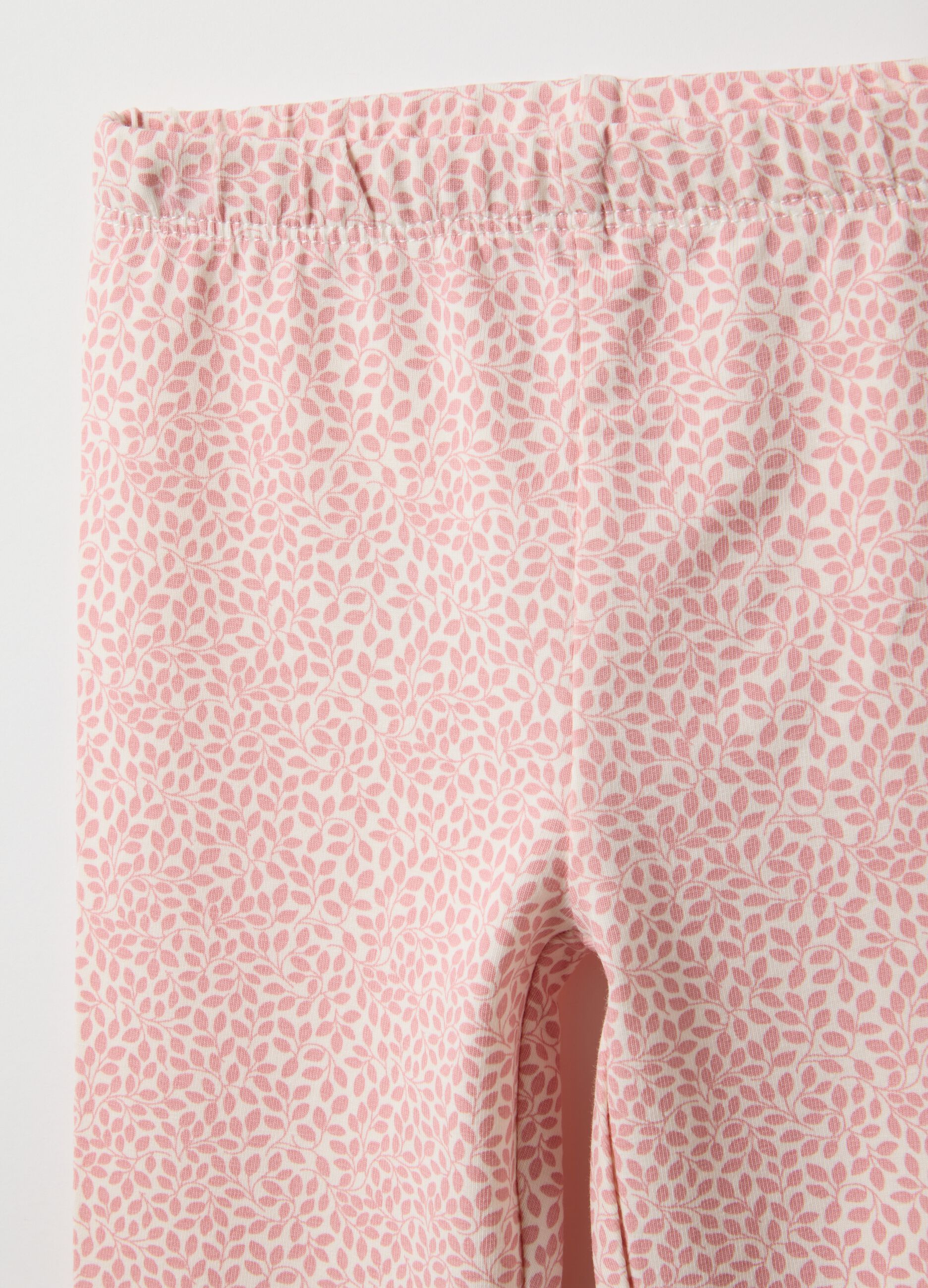 Pink Slim Fit Cotton Stretch Leggings for Girls