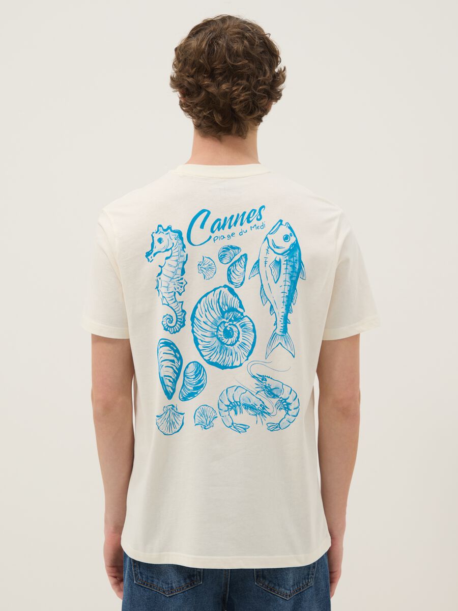 White pure cotton T-shirt with print_3