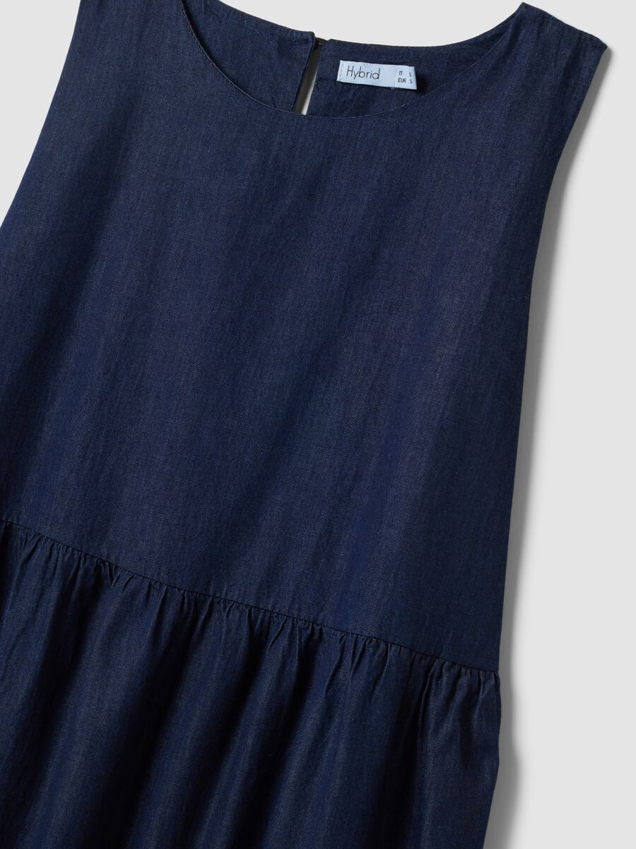 Blue midi dress in pure cotton_5