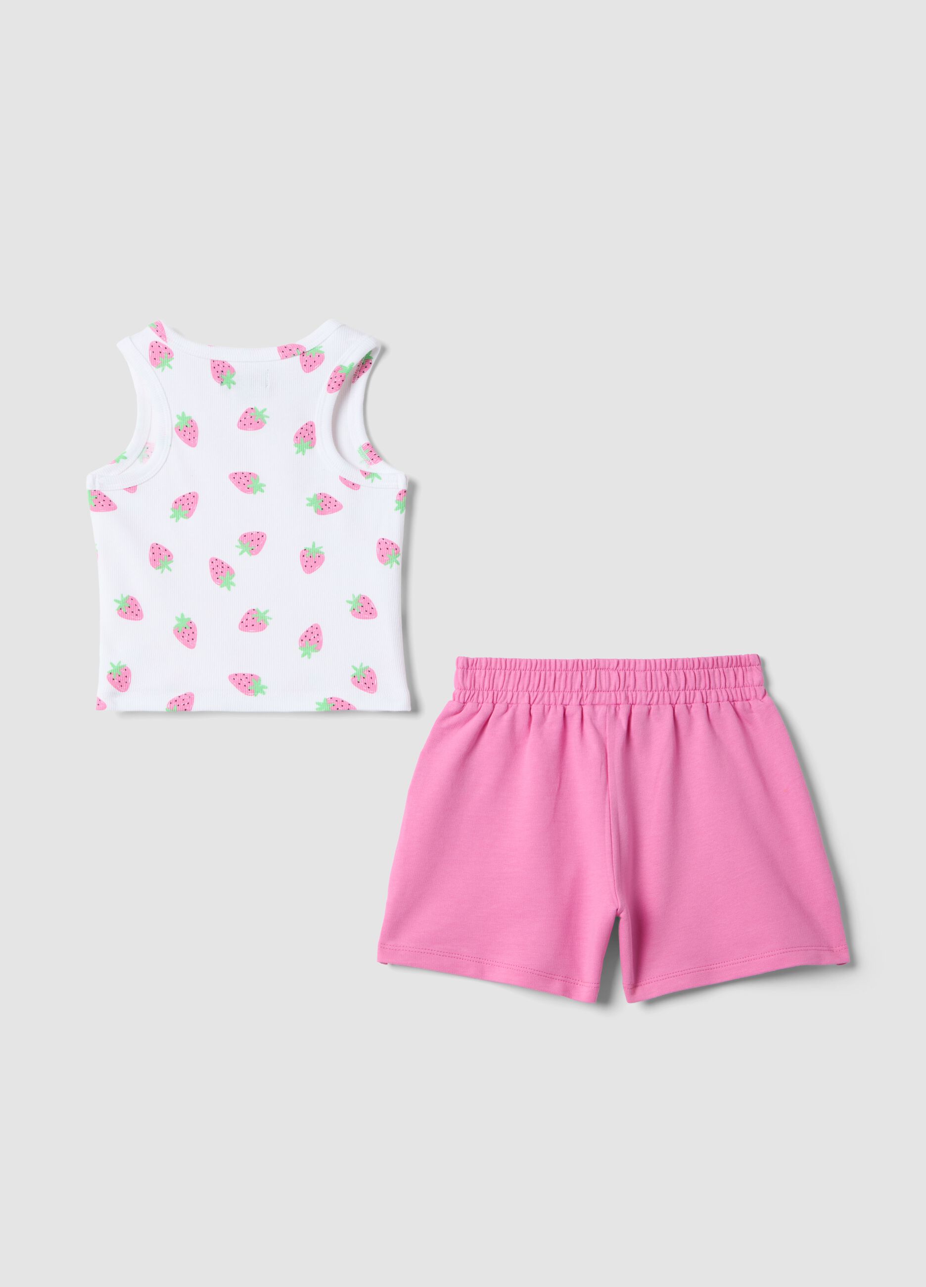 Multicoloured stretch cotton set for girls with regular fit