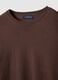 Brown cotton and linen crew neck pullover regular fit_5
